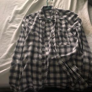 A black and white American eagle flannel